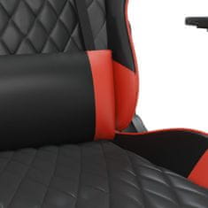 shumee Masažni gaming stol črno in rdeče umetno usnje