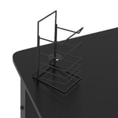shumee Gaming miza z nogami K-oblike črna 90x60x75 cm
