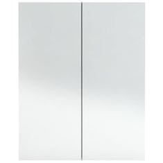 shumee Kopalniška omarica z ogledalom 60x15x75 cm MDF betonsko siva