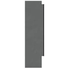 shumee Kopalniška omarica z ogledalom 80x15x60 cm MDF sijoče siva
