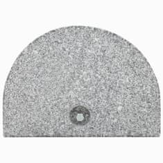 Greatstore Podstavek za senčnik granit 10 kg zaobljen sive barve