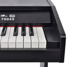 Greatstore Digitalni klavir s pedali melamin 88 tipk črni
