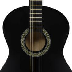 Greatstore Klasična kitara za začetnike črna 4/4 39" lipov les