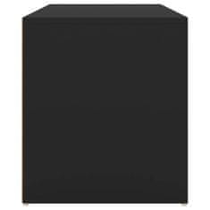 Greatstore Klop za hodnik 80x40x45 cm črna iverna plošča