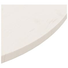 Greatstore Mizna plošča bela Ø90x2,5 cm trdna borovina