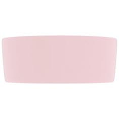 shumee Razkošen umivalnik okrogel mat roza 40x15 cm keramičen