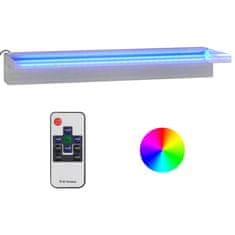 Greatstore Vodni slap z RGB LED, nerjaveče jeklo, 60 cm