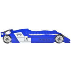 Greatstore Otroška postelja dirkalni avtomobil 90x200 cm modre barve