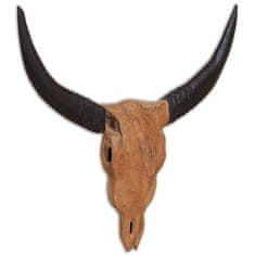 shumee Stenska skulptura lobanja bika tikovina 69x6x60 cm