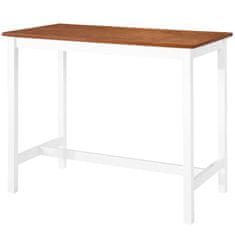 Greatstore Barska miza in stoli 3-delni komplet trden les rjava in bela