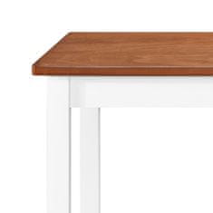Greatstore Barska miza in stoli 3-delni komplet trden les rjava in bela
