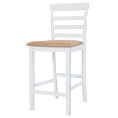 Greatstore Barska miza in stoli 5-delni komplet trden les rjava in bela