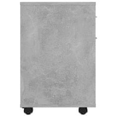 Greatstore Omarica na kolesih betonsko siva 45x38x54 cm iverna plošča