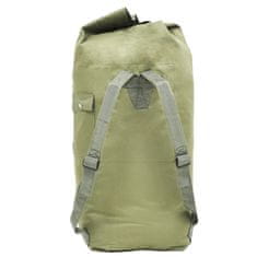 Greatstore Potovalna torba vojaški stil 85 L olivno zelena
