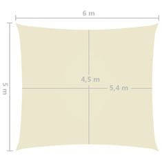 shumee Senčno jadro oksford blago pravokotno 5x6 m krem