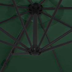 Greatstore Previsni senčnik z jeklenim drogom 300 cm zelen