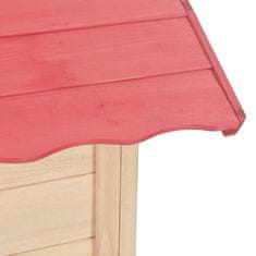 Greatstore Otroška igralna hišica iz lesa jelke rdeča