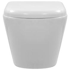 Vidaxl Viseča WC školjka brez roba keramična bela
