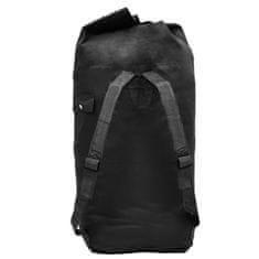 Vidaxl Potovalna torba vojaškega stila 85 L črne barve