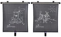 Dreambaby Dvostranska zavesa za avto z UV filtrom, Zebra in Tiger, 2 kom