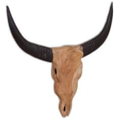 shumee Stenska skulptura lobanja bika tikovina 69x6x60 cm