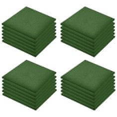 Greatstore Zaščitne plošče 24 kosov guma 50x50x3 cm zelene