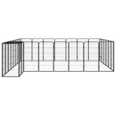 Greatstore Pasja ograda s 30 paneli črna 50x100 cm prašno barvano jeklo