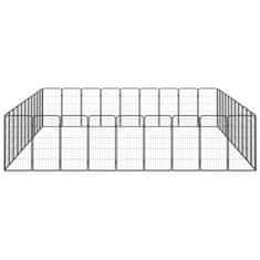 Greatstore Pasja ograda s 40 paneli črna 50x100 cm prašno barvano jeklo