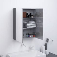 shumee Kopalniška omarica z ogledalom 60x15x75 cm MDF sijoče siva