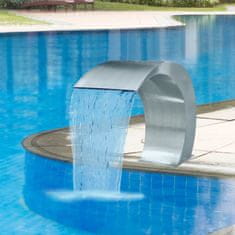 Greatstore Vodni slap za bazen nerjaveče jeklo 45x30x60 cm