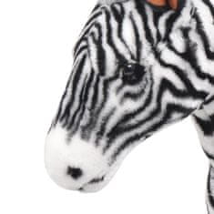 Greatstore Stoječa plišasta zebra črna in bela XXL
