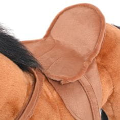Greatstore Stoječi konj iz pliša rjave barve