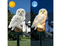 Alum online Dekorativna LED solarna svetilka Sova - bela