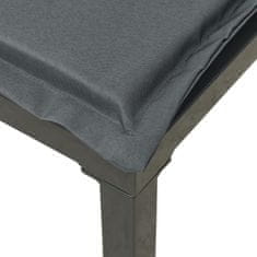 Vidaxl Vrtni stol z blazinami črn in siv poli ratan