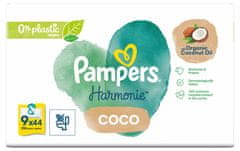 Pampers Harmonie Coco vlažilni robčki, 9 x 44 kosov