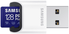 Samsung Pro Plus kartica, microSDXC, 128GB, bralnik kartice (MB-MD128KB/WW)