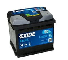 Exide Excell EB500 akumulator, 50 Ah, D+, 450 A(EN), 207 x 175 x 190 mm
