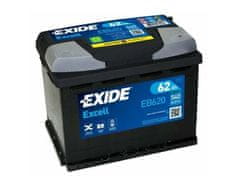 Exide Excell EB620 akumulator, 62 Ah, D+, 540 A(EN), 242 x 175 x 190 mm