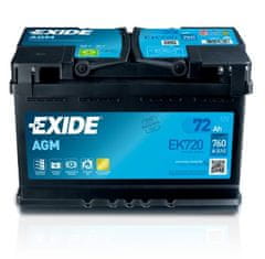 Exide EK720 akumulator, 72 Ah, D+, 760 A(EN), 278 x 175 x 190 mm