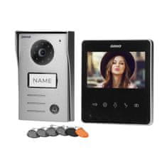 Volino Videofon s čitalnikom kartic in RFID OR NAOS 4,3" (notranja in zunanja enota) - črna
