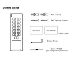 Mave Naprava za nadzor dostopa s PIN kodo in 125 kHz čipi - 4 RFID ključki brezplačno