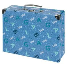 BAAGL Zložljiv šolski kovček Logotip - modri s priborom