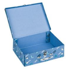 BAAGL Zložljiv šolski kovček Logotip - modri s priborom