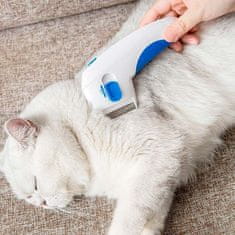 Netscroll Električni glavnik proti bolham za hišne ljubljenčke, učinkovito odstranjuje bolhe in umazanijo, varen za dolgodlake in kratkodlake mačke in pse, enostaven za uporabo, FleaComb