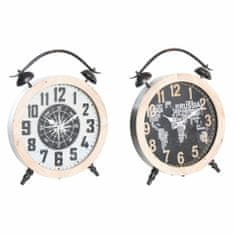 NEW Ceas de masă DKD Home Decor 41 x 6,5 x 52,5 cm Kristal Naraven Črna Bela Železo Vintage Les MDF (2 kosov)
