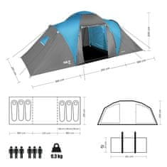 NILLS CAMP družinski šotor NC6031 Highland modro-siva