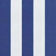 Greatstore Okrogla blazina modre in bele črte Ø 60 x 11 cm oxford tkanina