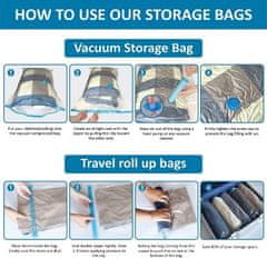 HOME & MARKER® Vakuumsko shranjevanje oblačil - komplet 20 vreč (5 velikosti) + ročna črpalka | STORAGEBAG