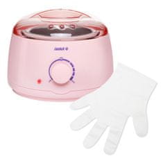 Volino Grelnik voska za depilacijo + rokavice WAX 100 - roza