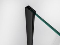S6 Steklarstvo Šest Steklena tuš stena BASIC BLACK, 90x200cm, 8mm, Nano Easy Clean, črni profili in palica